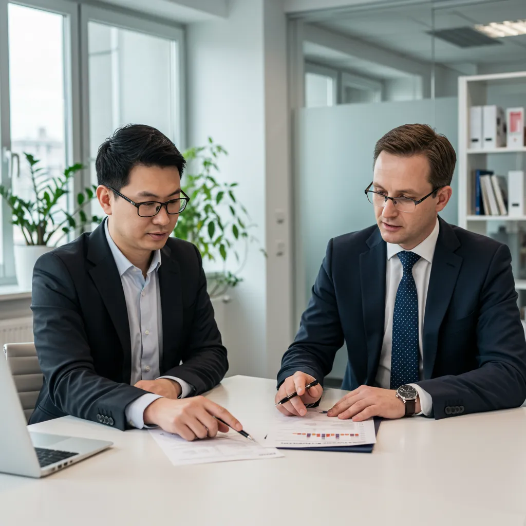 Conseiller d'une CCI accompagnant un entrepreneur dans le montage d'un dossier de subvention régionale