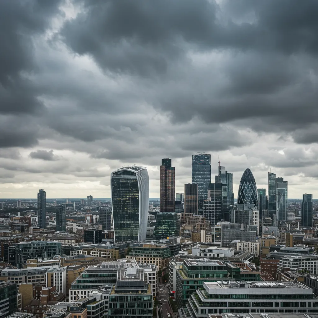 Vue du quartier financier britannique illustrant la maturité du marché du Royaume-Uni et son écosystème commercial