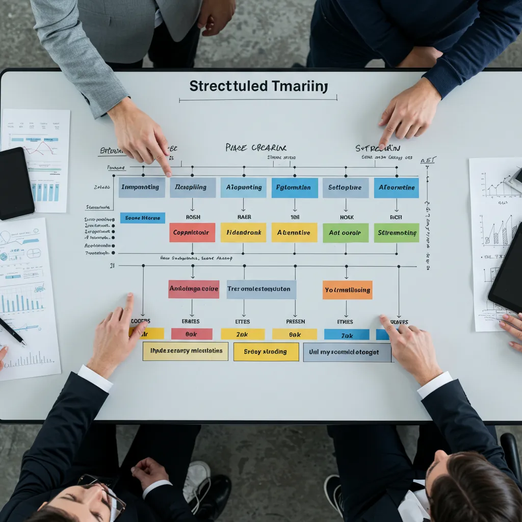 Feuille de route structurée et planification de recrutement avec phases clairement définies