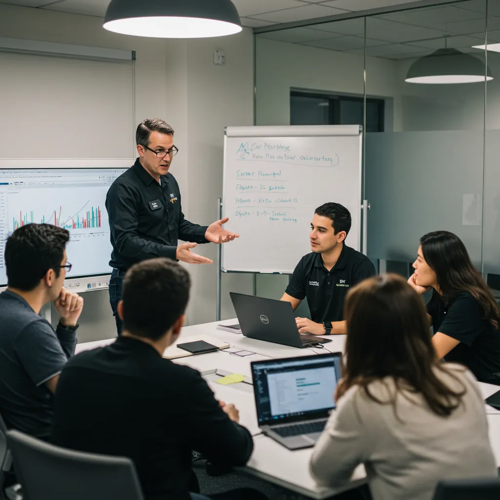 Session de formation pour SDR avec un coach et plusieurs participants