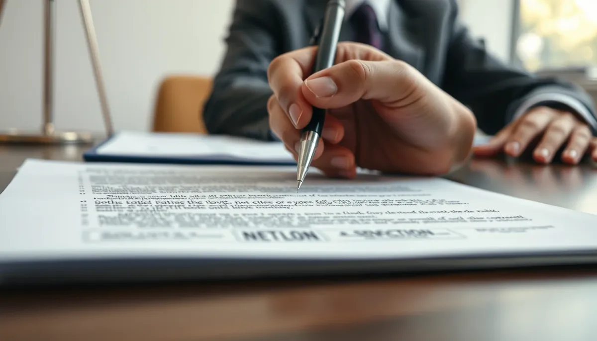 Gros plan sur un document contractuel en cours de révision, illustrant les conventions écrites requises pour les comptes courants d'associé