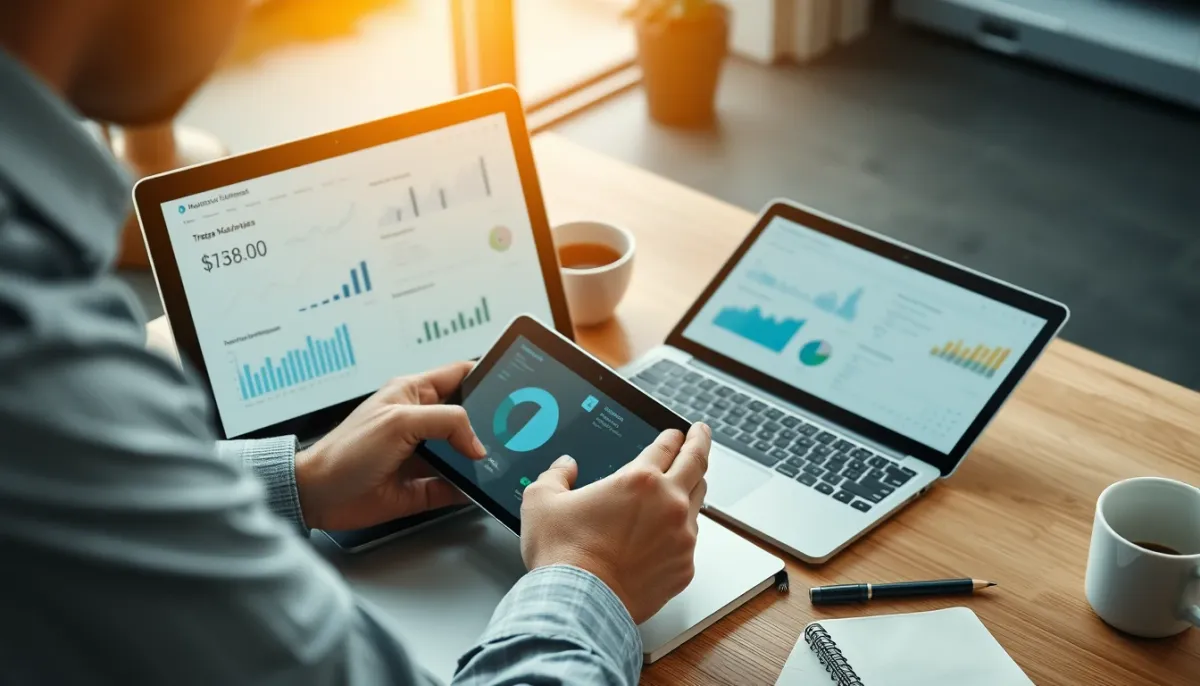 Professionnel B2B analysant les métriques et KPIs d'un tunnel de vente