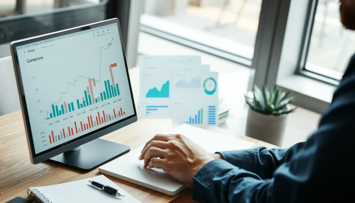 Entrepreneur comparant les offres de crédit et les conditions bancaires sur son ordinateur