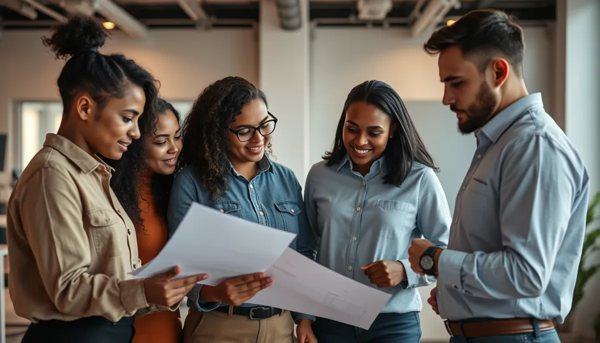 Équipe B2B collaborant autour des cinq piliers de fidélisation client dans un environnement professionnel