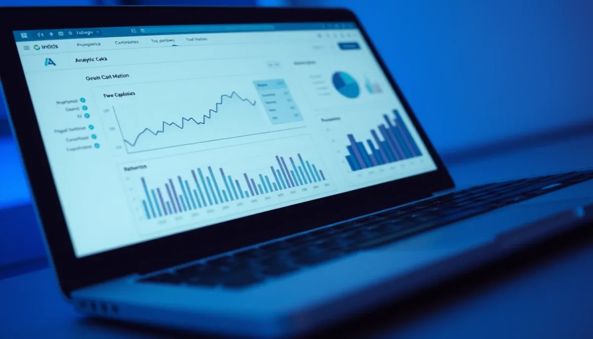 Écran d'ordinateur affichant un tableau de bord analytique de suivi de fidélisation client et de métriques de rétention